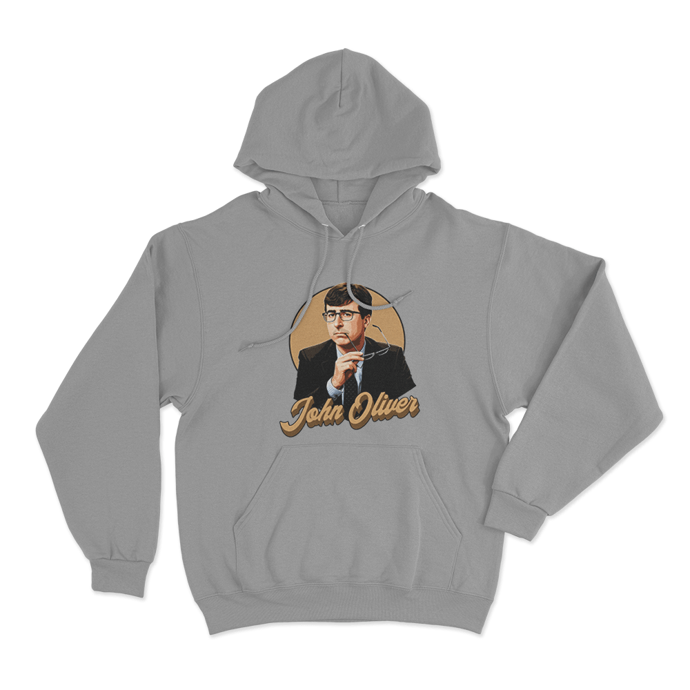 John Oliver Portrait Unisex Hoodie Grey John Oliver Portrait Unisex Hoodie Grey