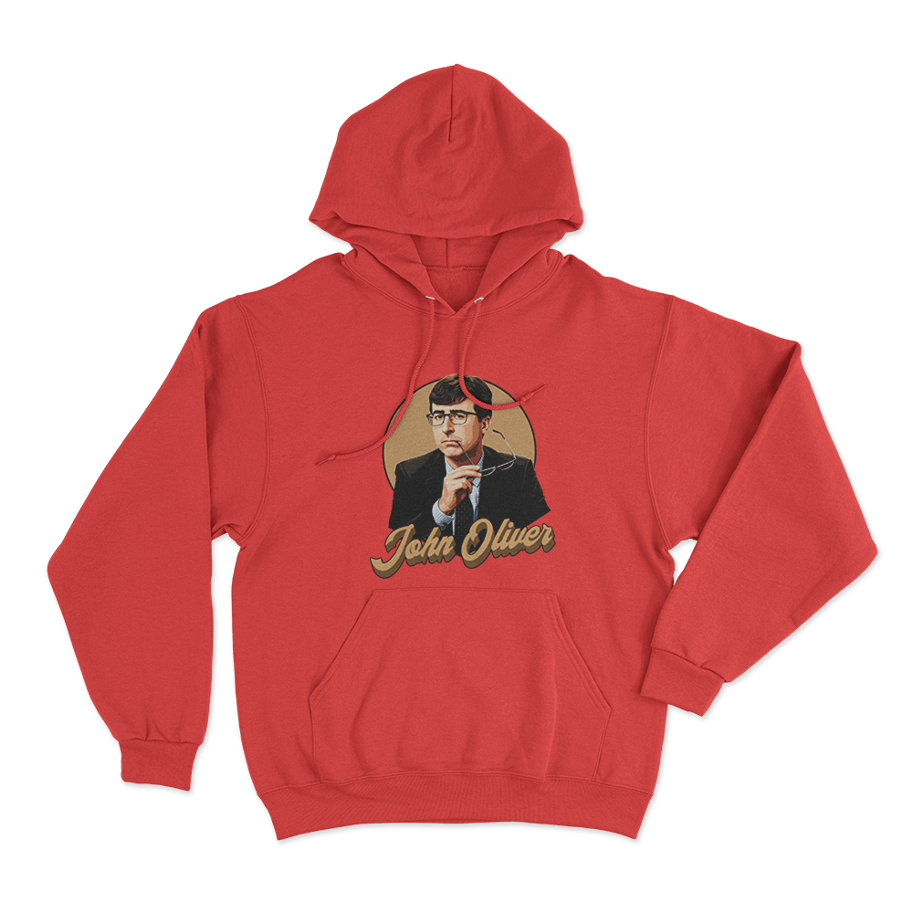 John Oliver Portrait Unisex Hoodie Red John Oliver Portrait Unisex Hoodie Red