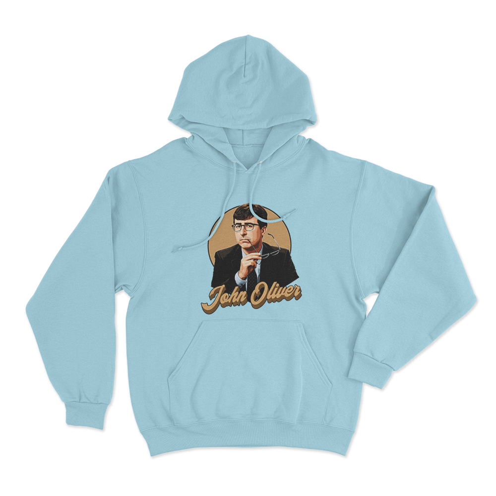 John Oliver Portrait Unisex Hoodie Sky Blue John Oliver Portrait Unisex Hoodie Sky Blue