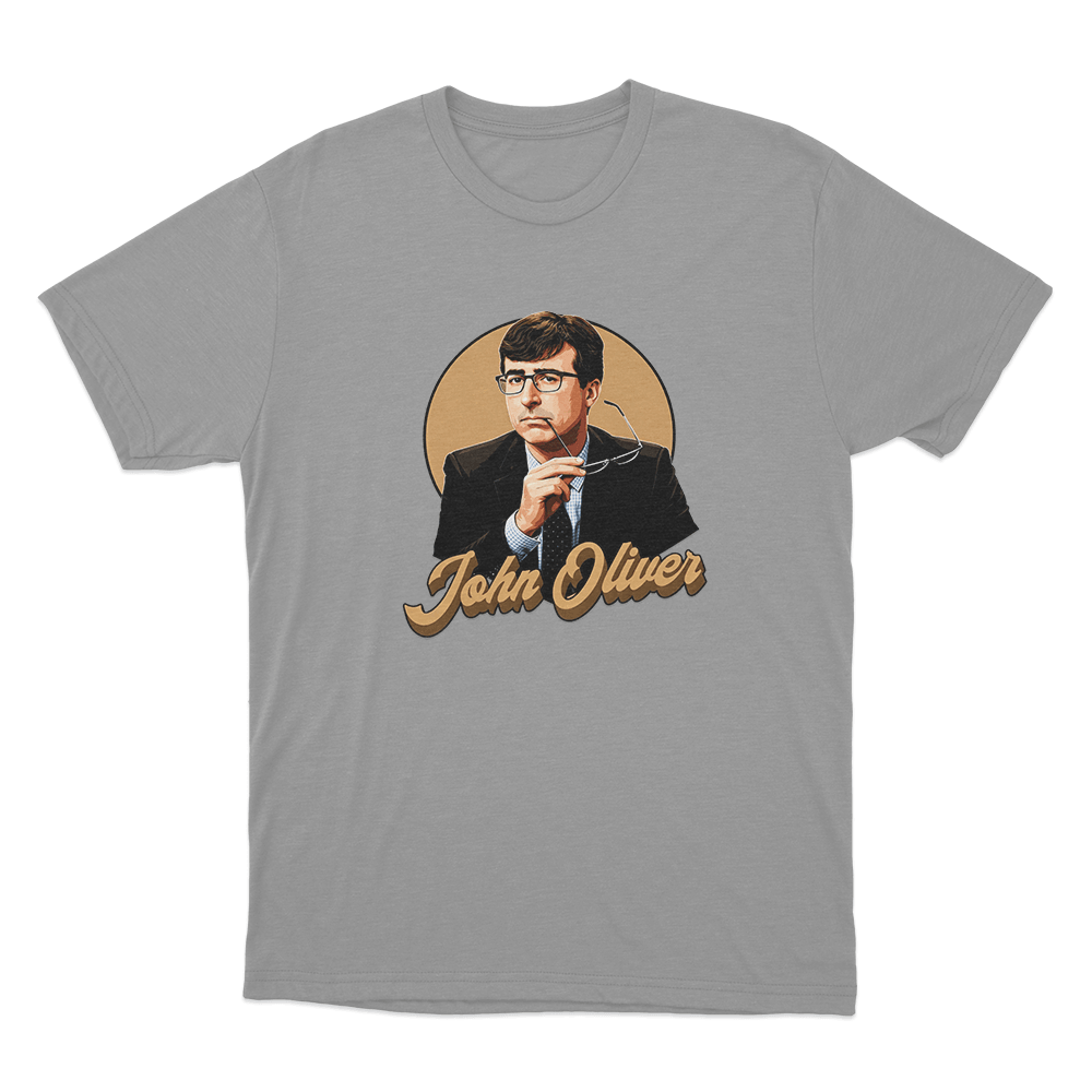 John Oliver Portrait Unisex T Shirt Grey John Oliver Portrait Unisex T Shirt Grey