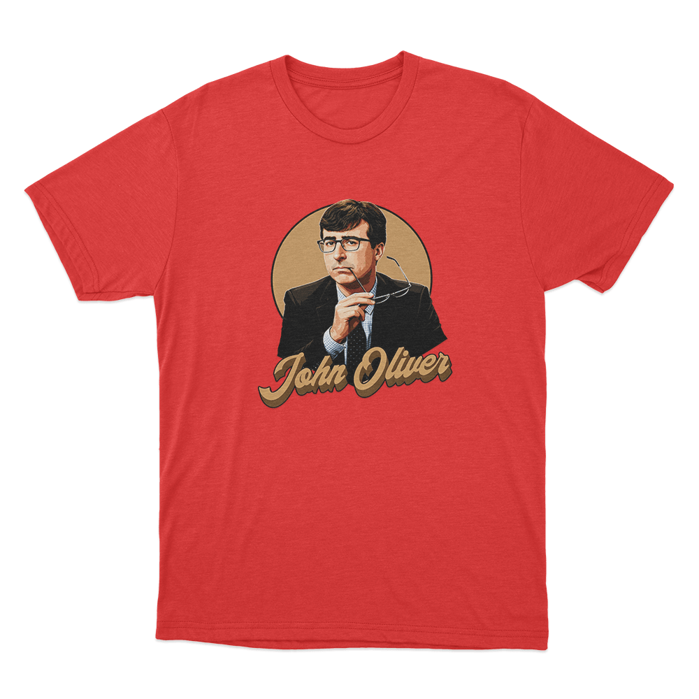 John Oliver Portrait Unisex T Shirt Red John Oliver Portrait Unisex T Shirt Red
