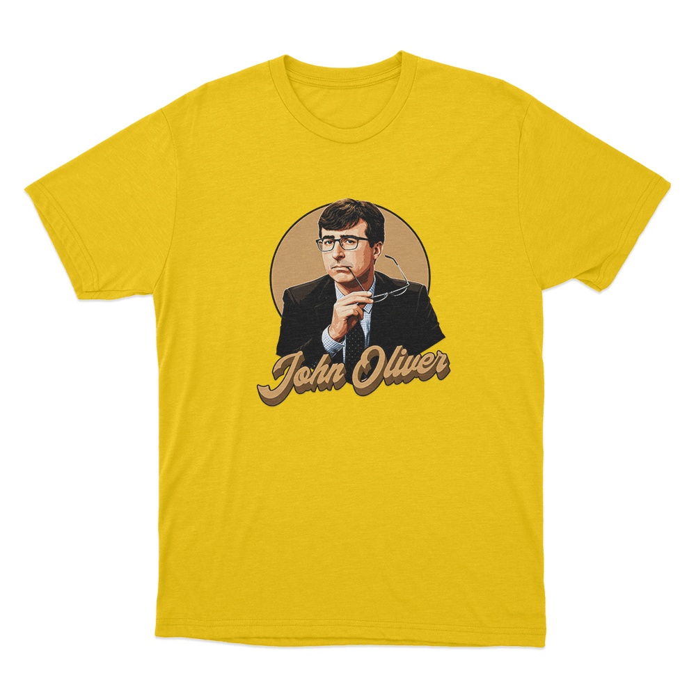 John Oliver Portrait Unisex T Shirt Yellow John Oliver Portrait Unisex T Shirt Yellow